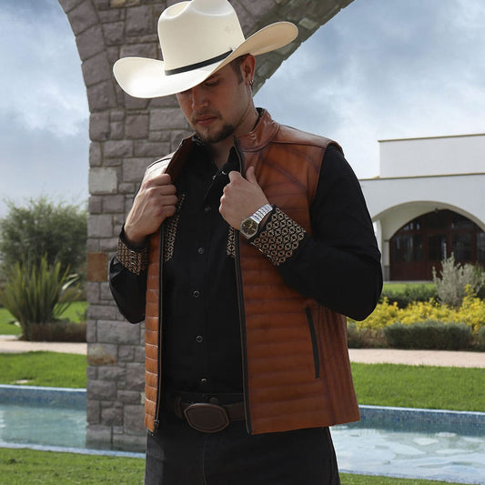 Chaleco de piel para caballero WR603