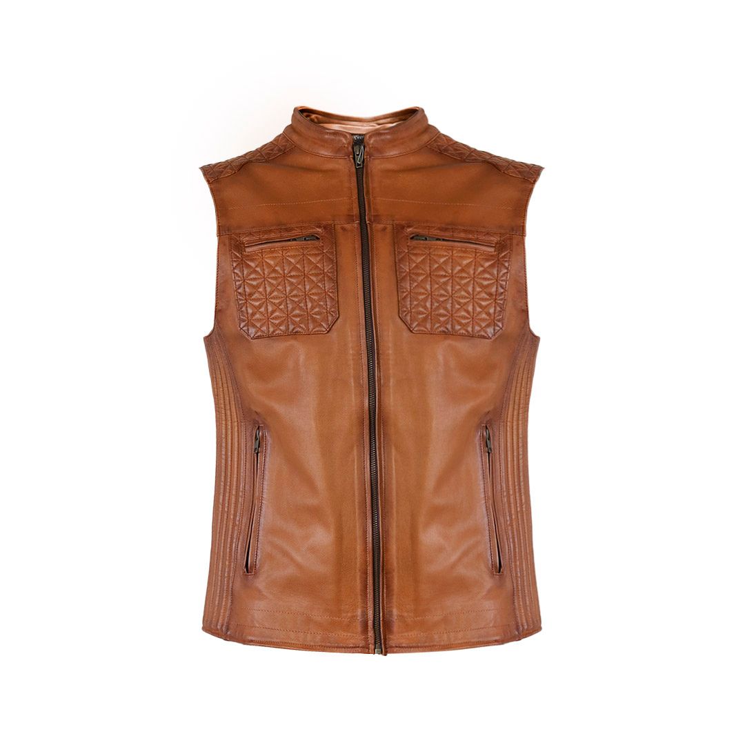 Chaleco de piel para caballero WR601