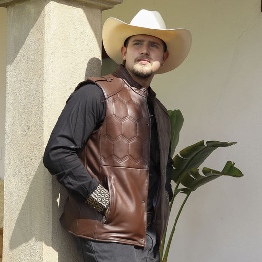 Chaleco de piel para caballero WR604