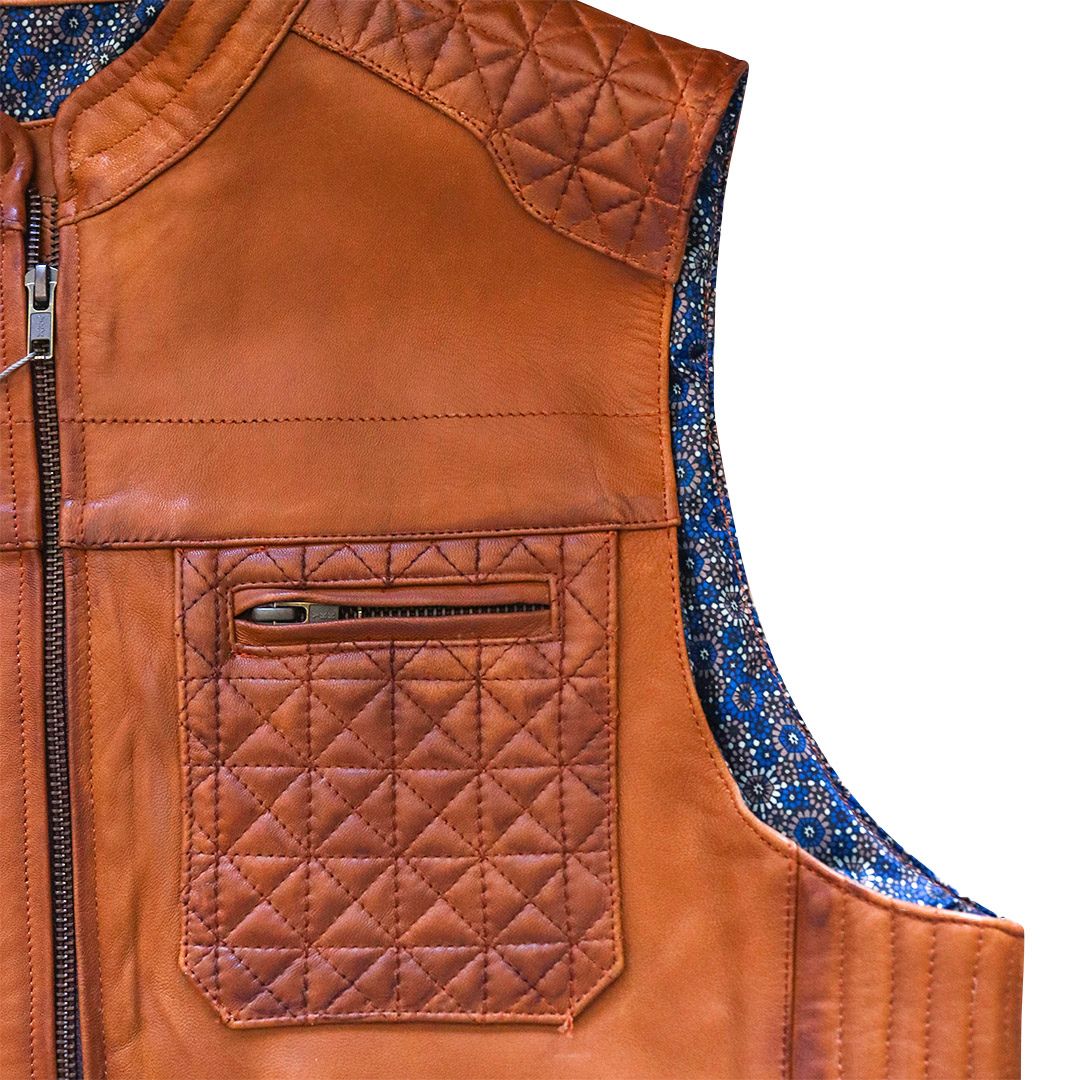 Chaleco de piel para caballero WR601