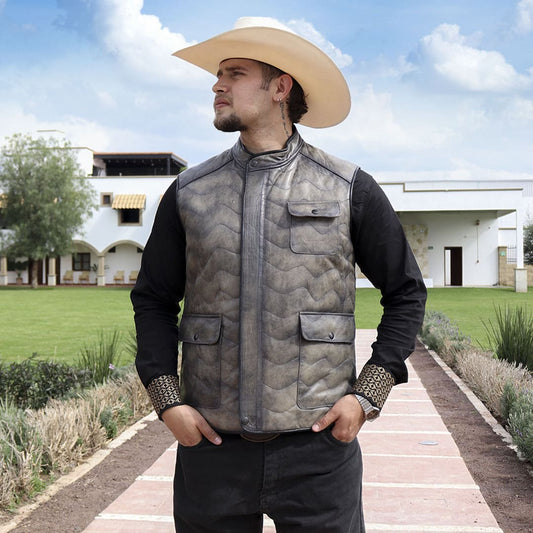 Chaleco de piel para caballero WR602