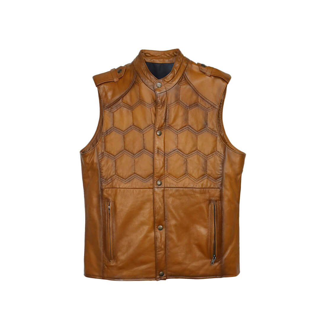 Chaleco de piel para caballero WR604