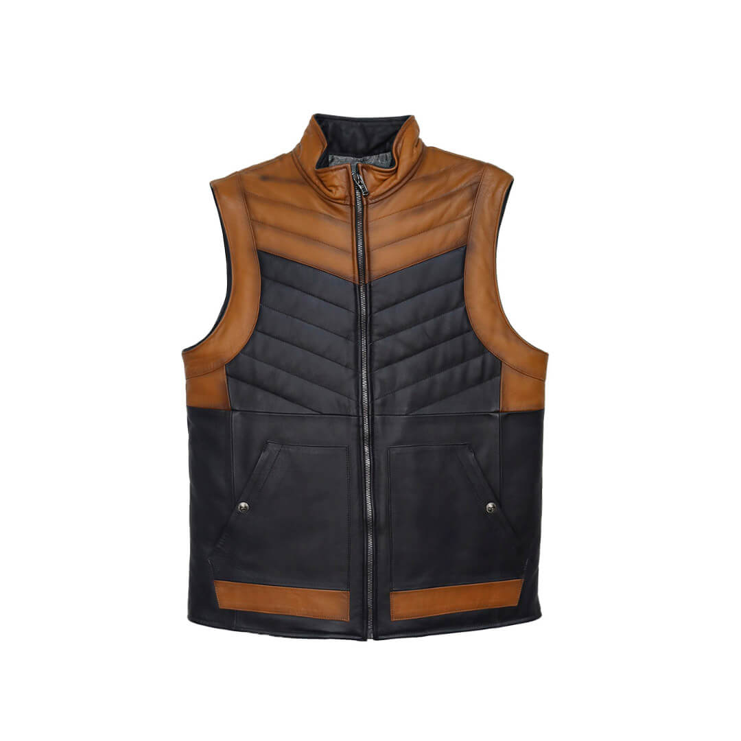 Chaleco de piel para caballero WR606
