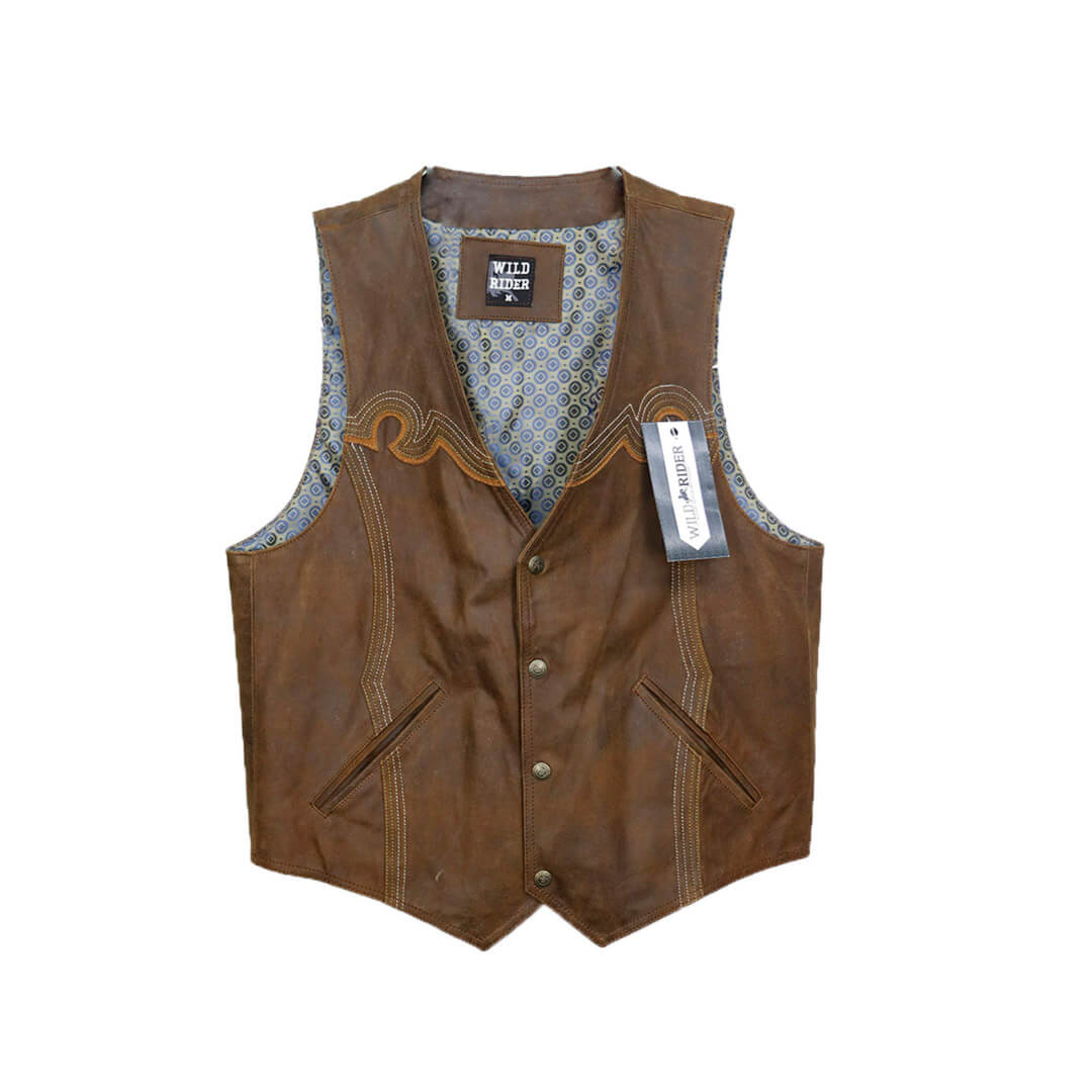 Chaleco de piel para caballero WR610