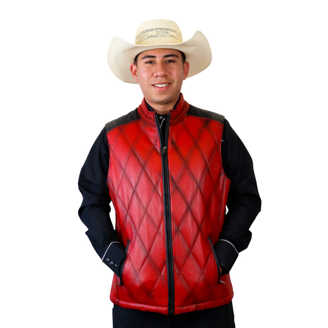 Chaleco de piel para caballero WR607