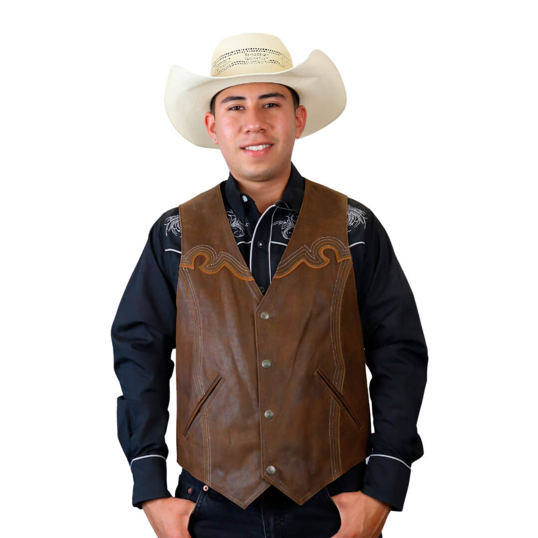 Chaleco de piel para caballero WR610