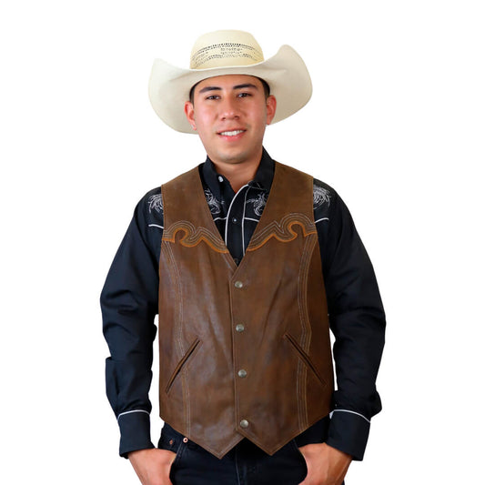 Chaleco de piel para caballero WR610