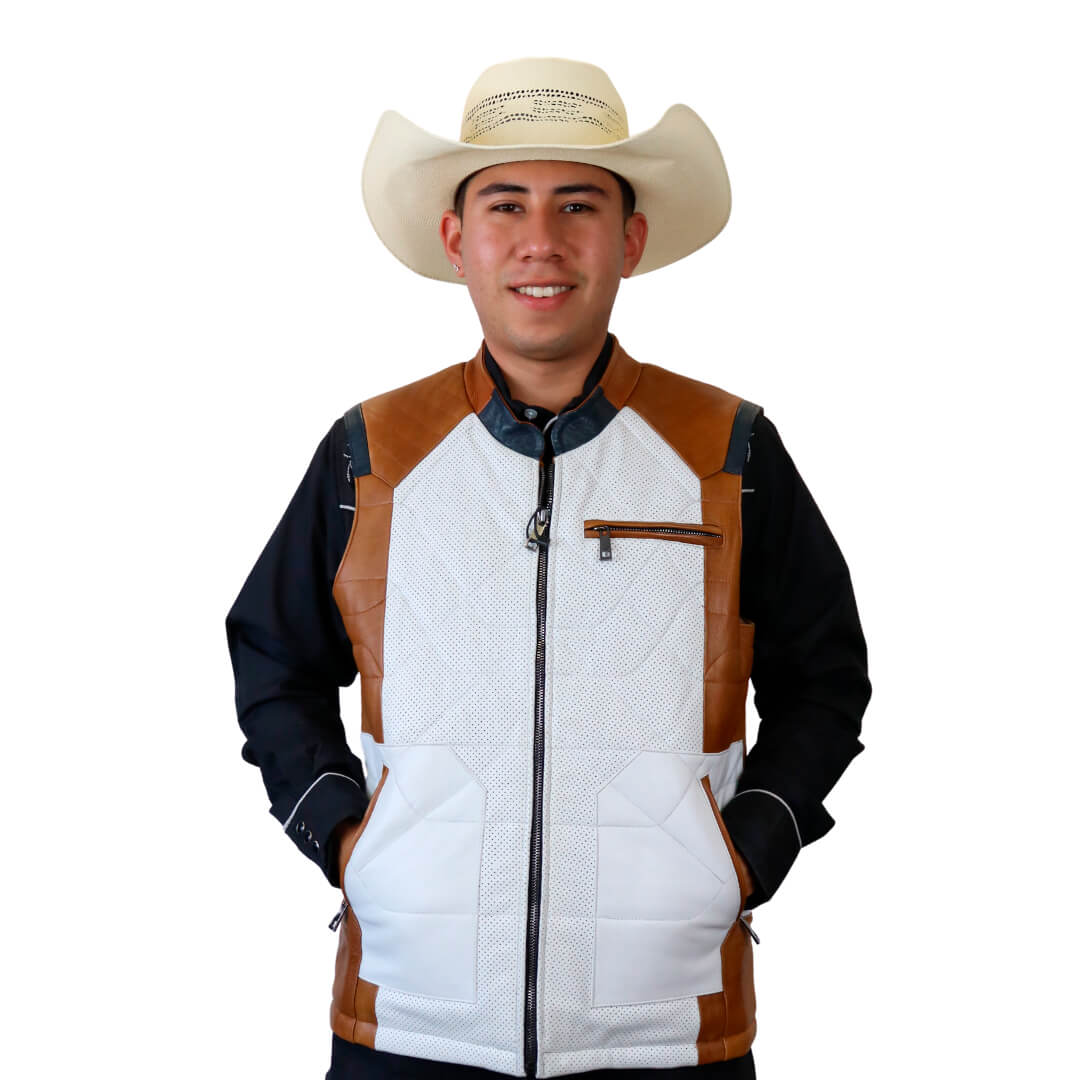 Chaleco de piel para caballero WR613