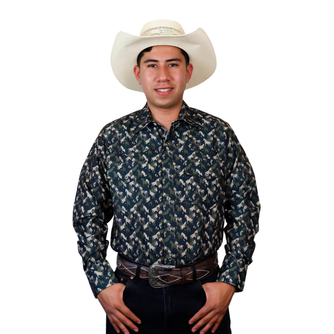 Camisa estampada para caballero WR904