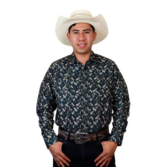 Camisa estampada para caballero WR904