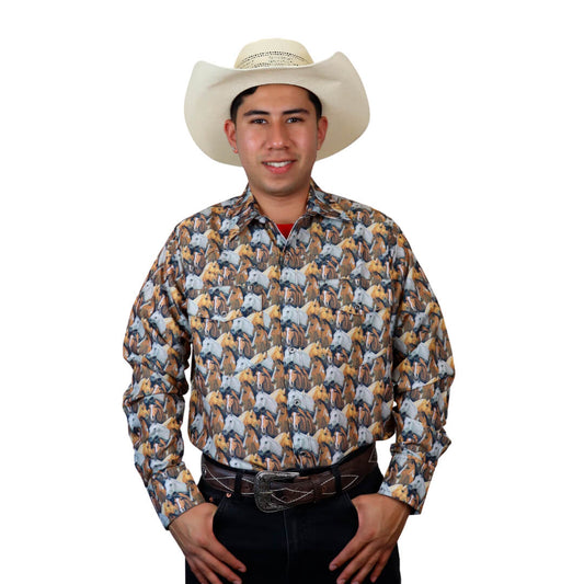 Camisa estampada para caballero WR903