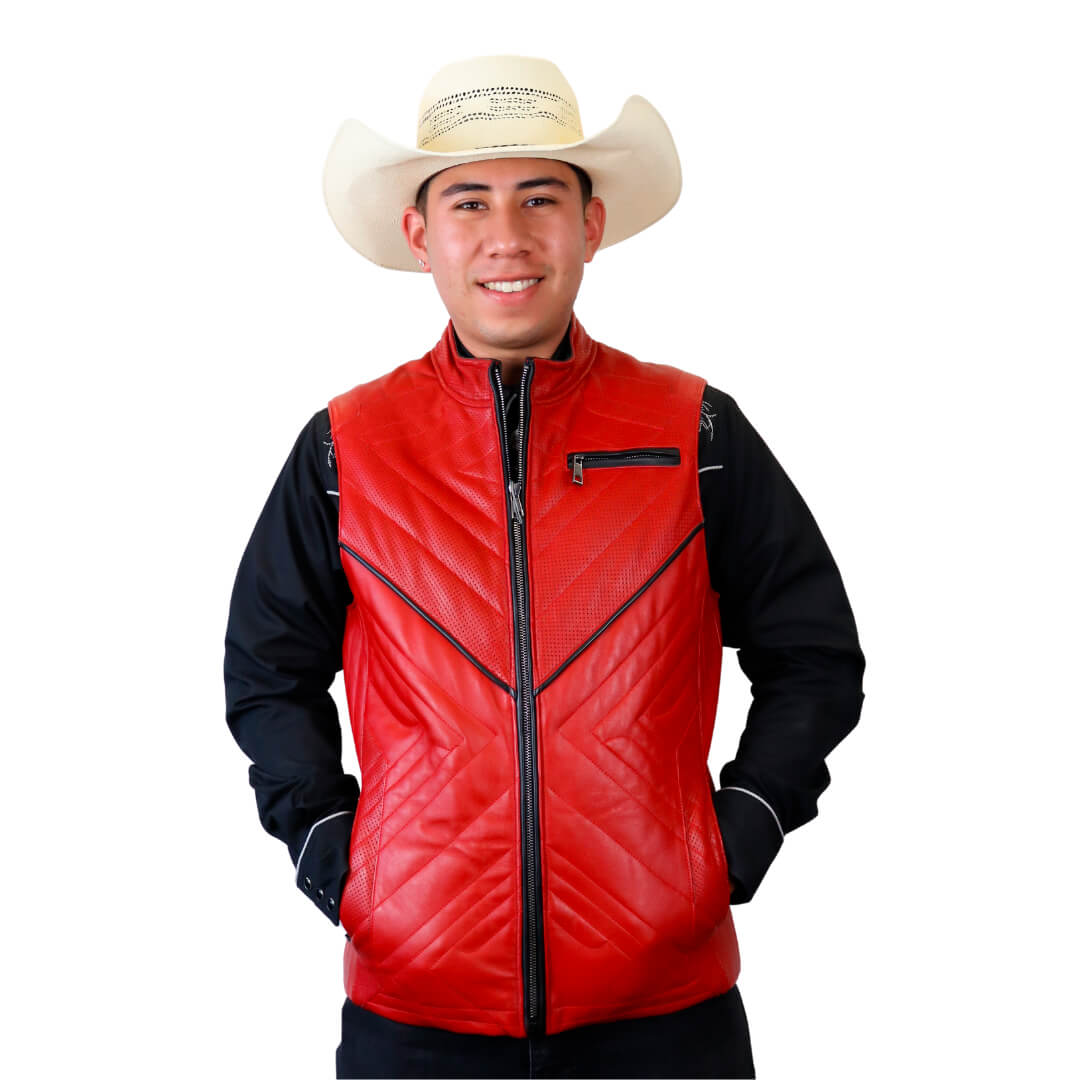 Chaleco de piel para caballero WR609