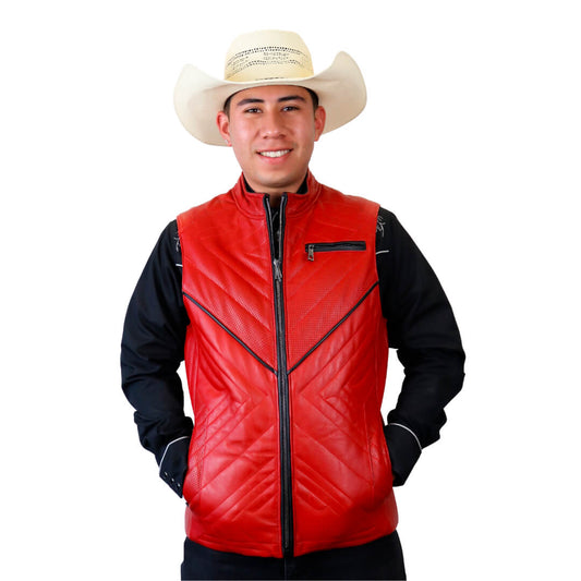 Chaleco de piel para caballero WR609