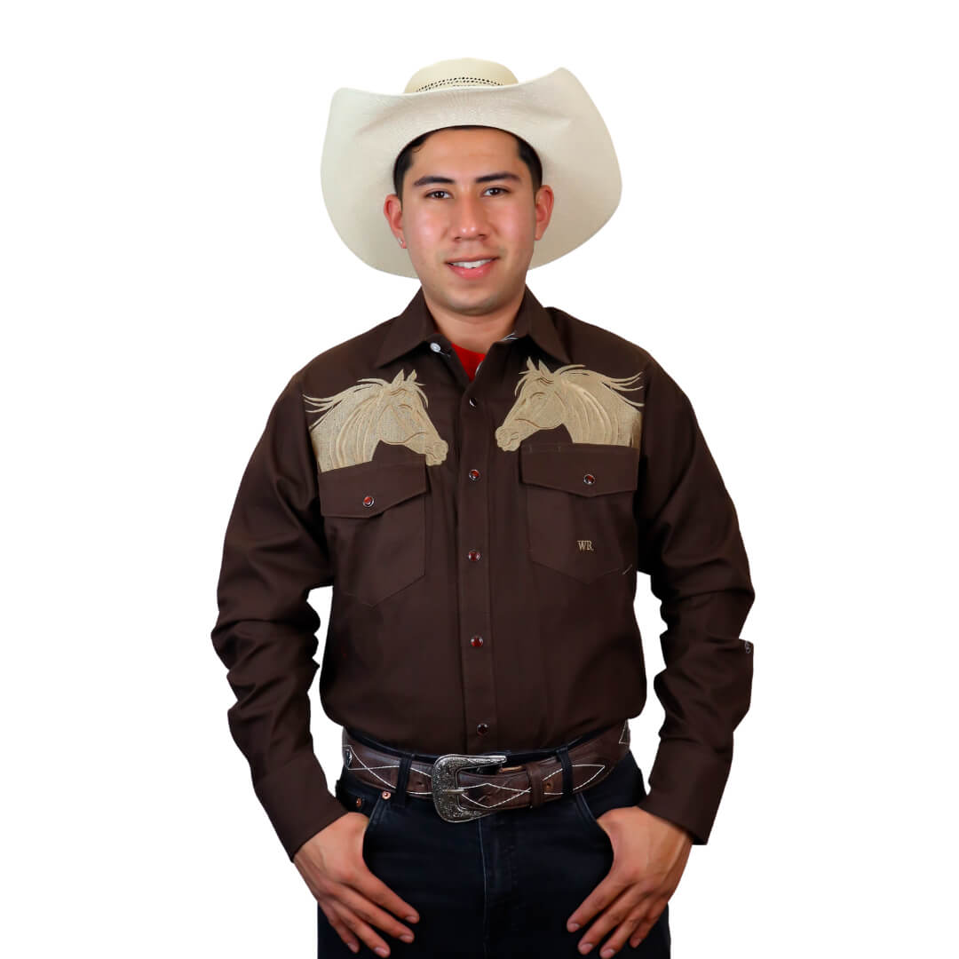 Camisa bordada para caballero WR805