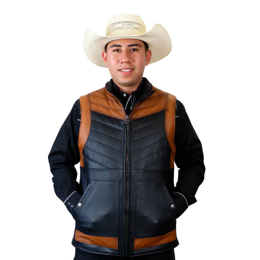 Chaleco de piel para caballero WR606