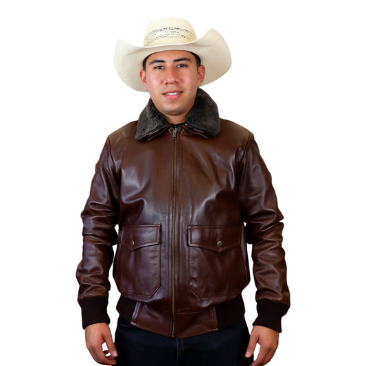 Chamarra de piel para caballero WR507