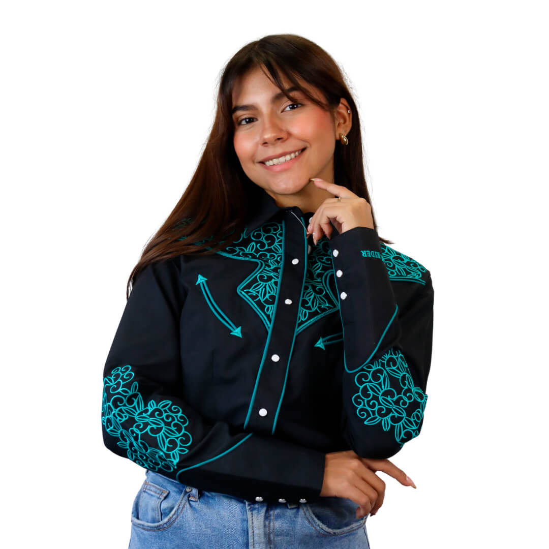 Camisa bordada para dama WR702