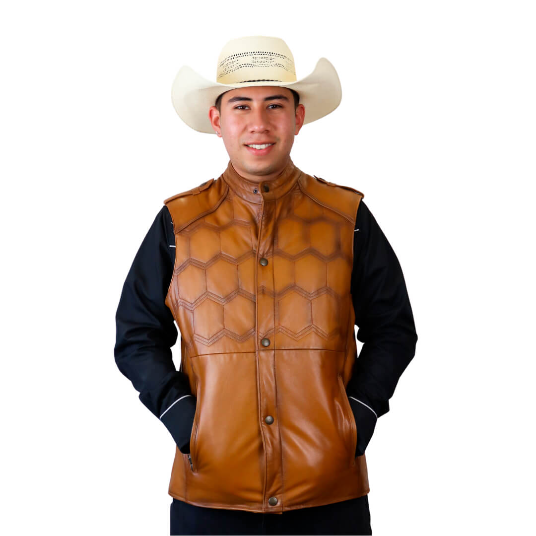 Chaleco de piel para caballero WR604