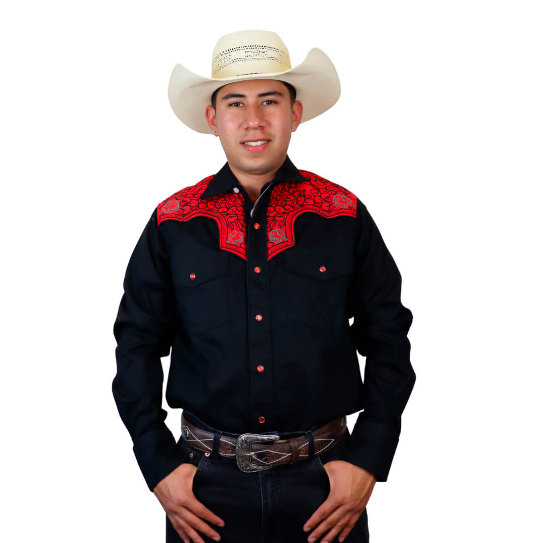 Camisa bordada para caballero WR808