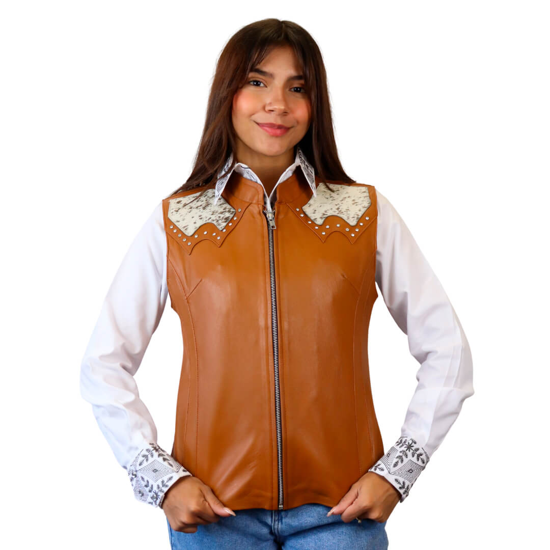 Chaleco de piel para dama WR309