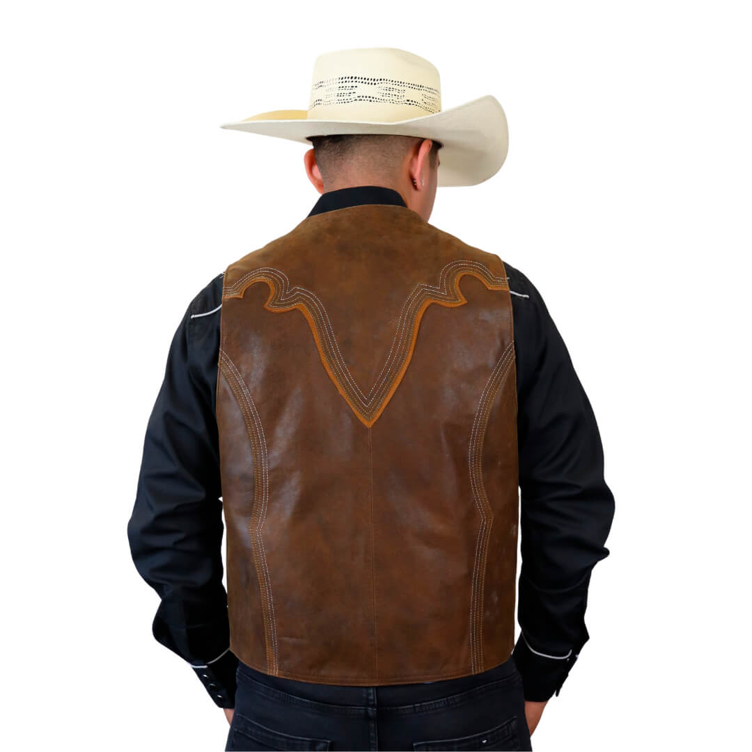 Chaleco de piel para caballero WR610