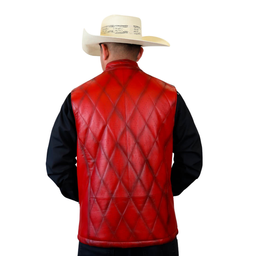 Chaleco de piel para caballero WR607