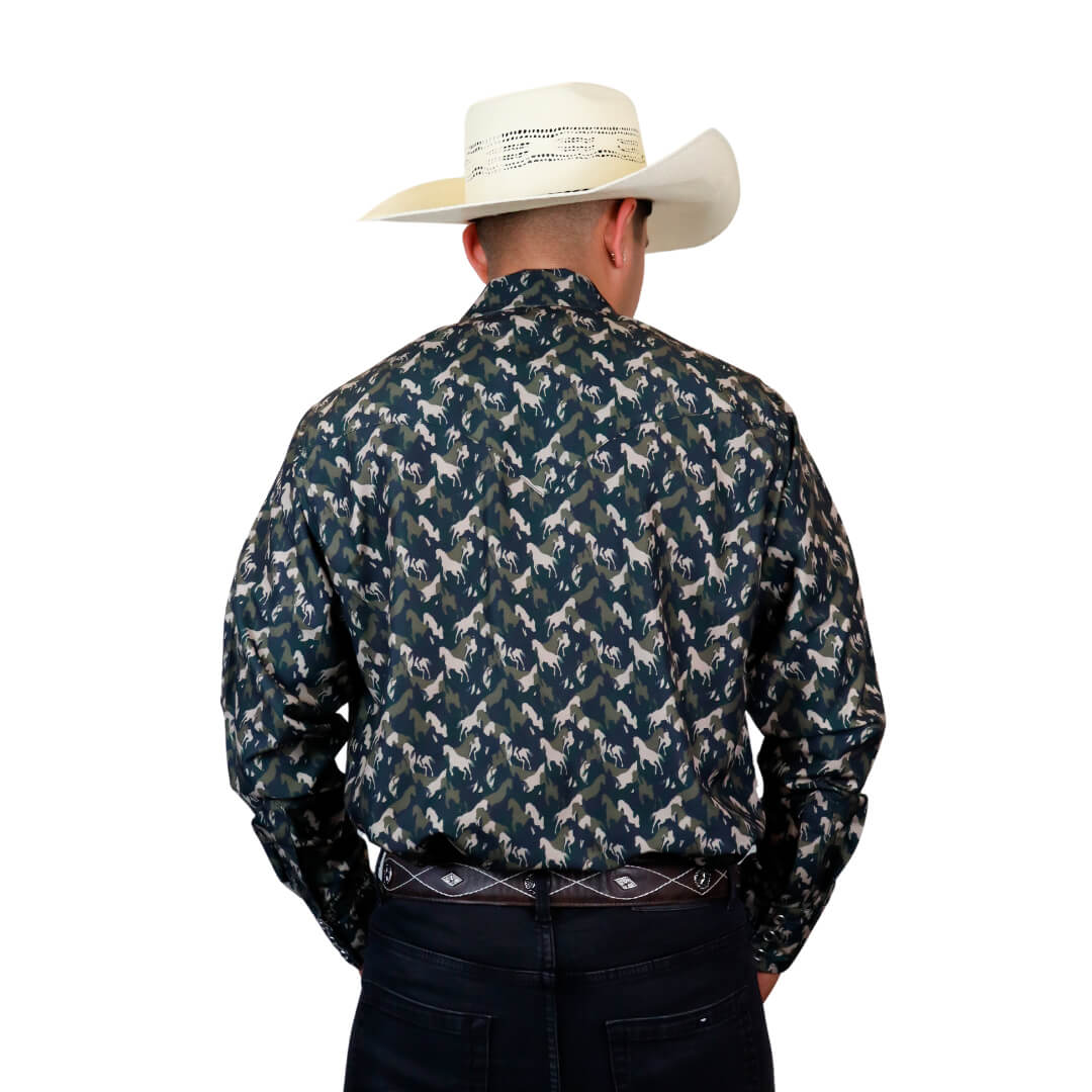 Camisa estampada para caballero WR904