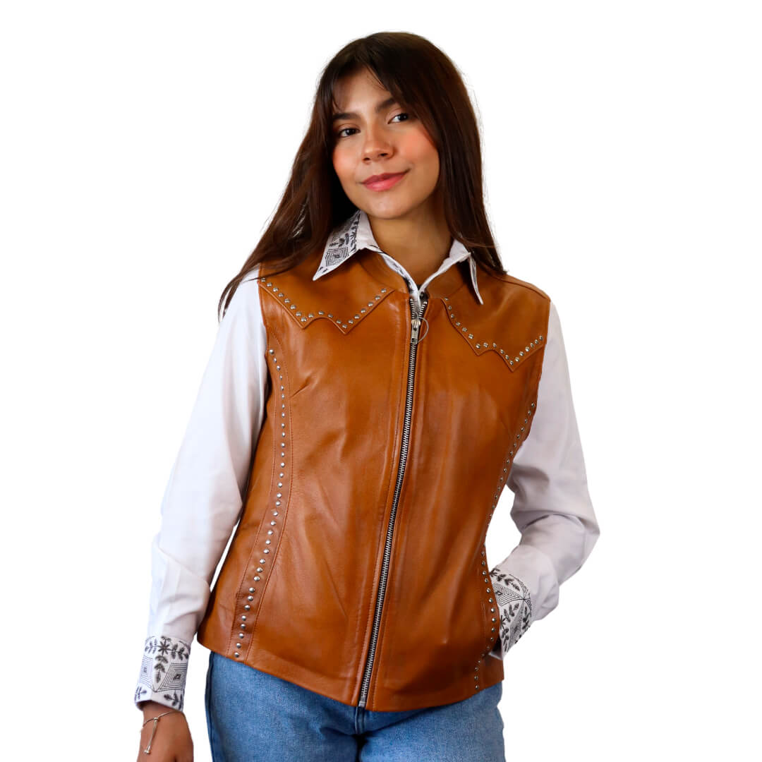 Chaleco de piel para dama WR306