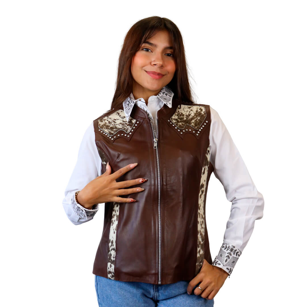 Chaleco de piel para dama WR309