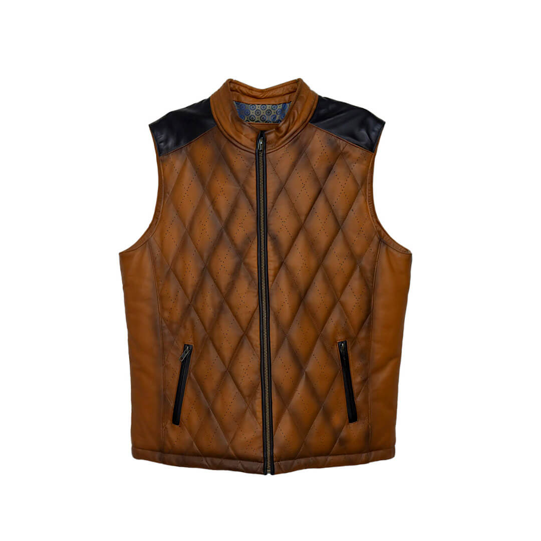 Chaleco de piel para caballero WR607