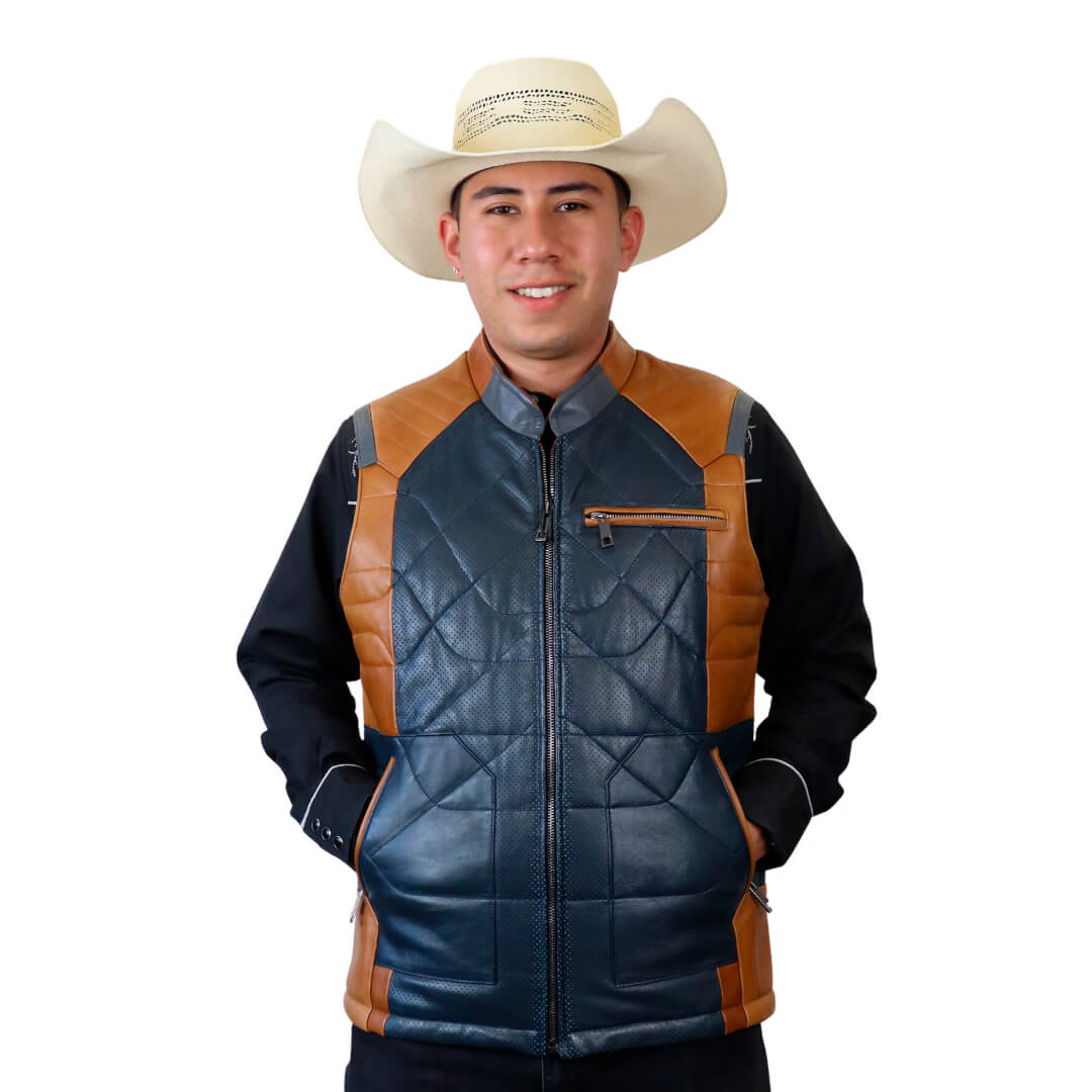 Chaleco de piel para caballero WR613