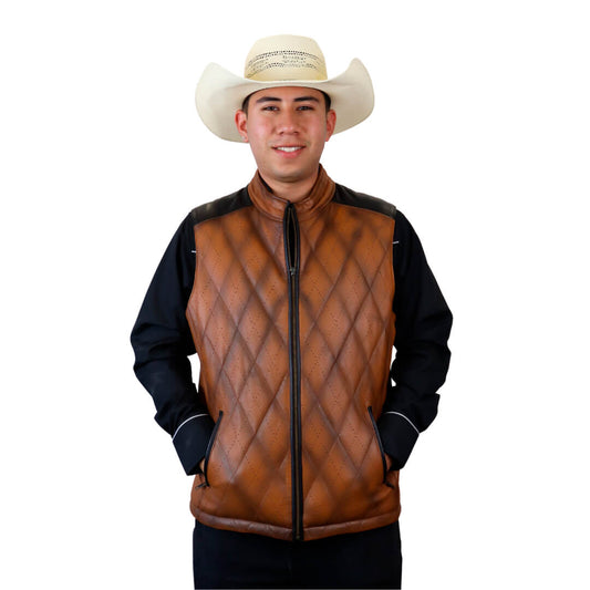Chaleco de piel para caballero WR607