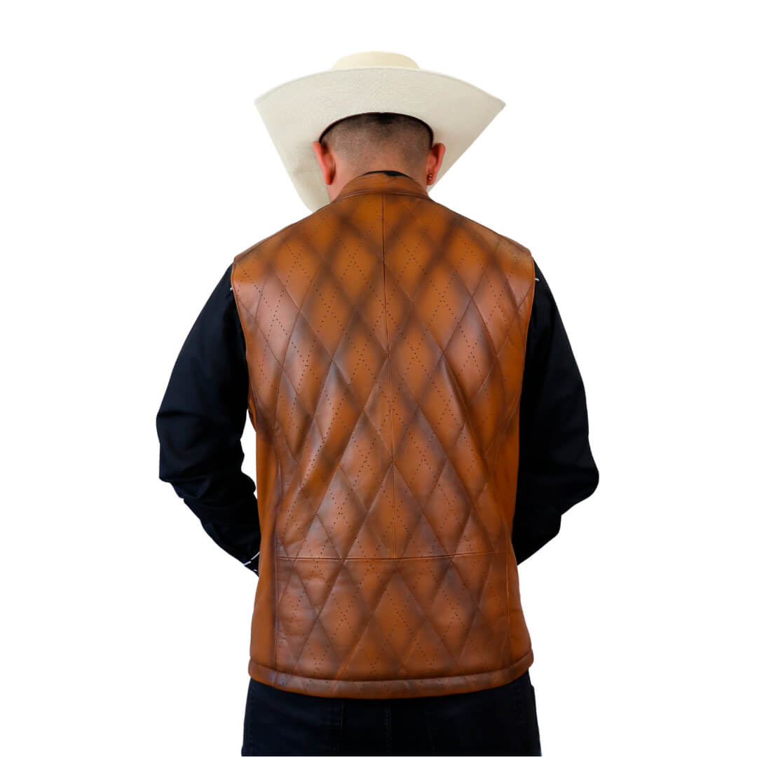 Chaleco de piel para caballero WR607