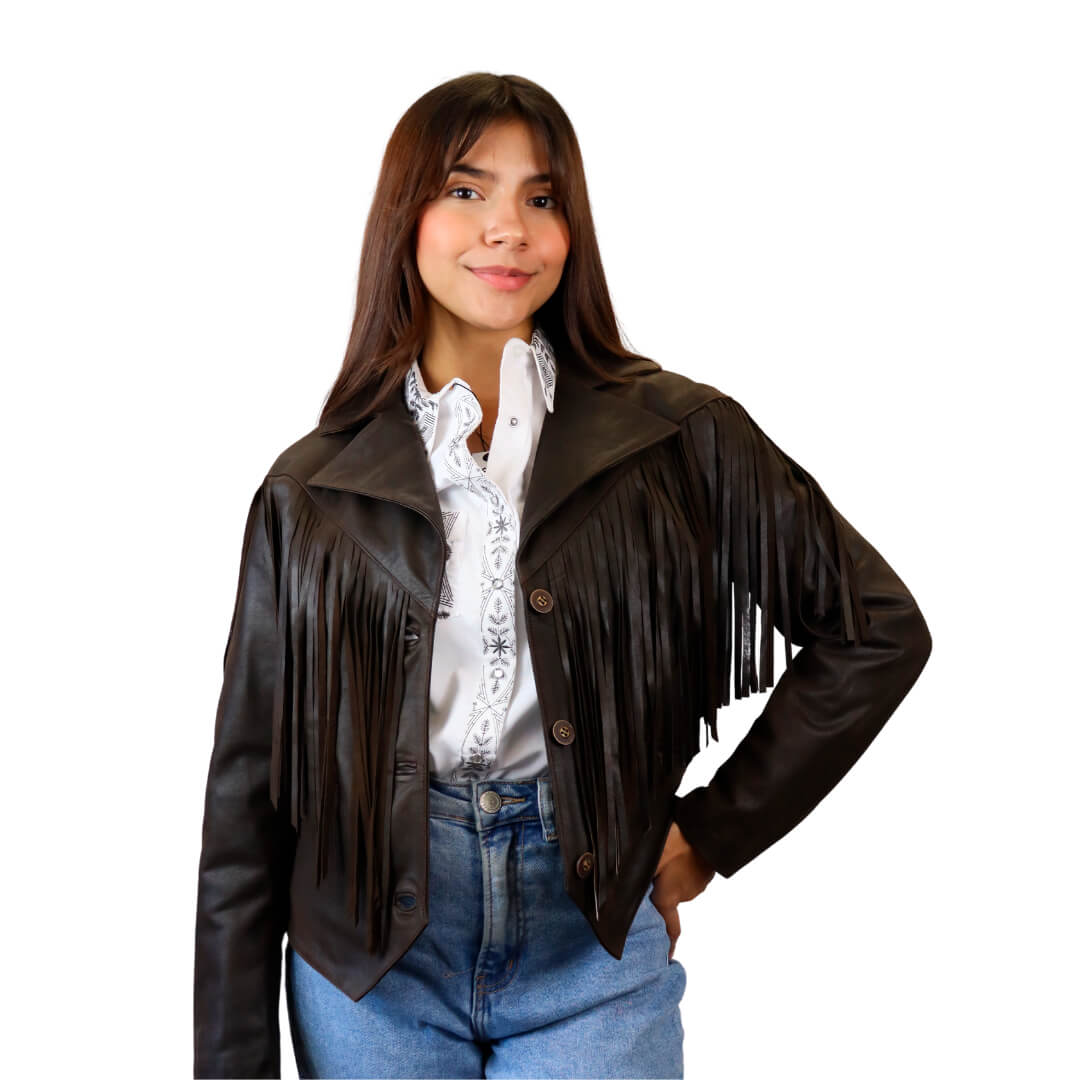 Chamarra de piel para dama WR101